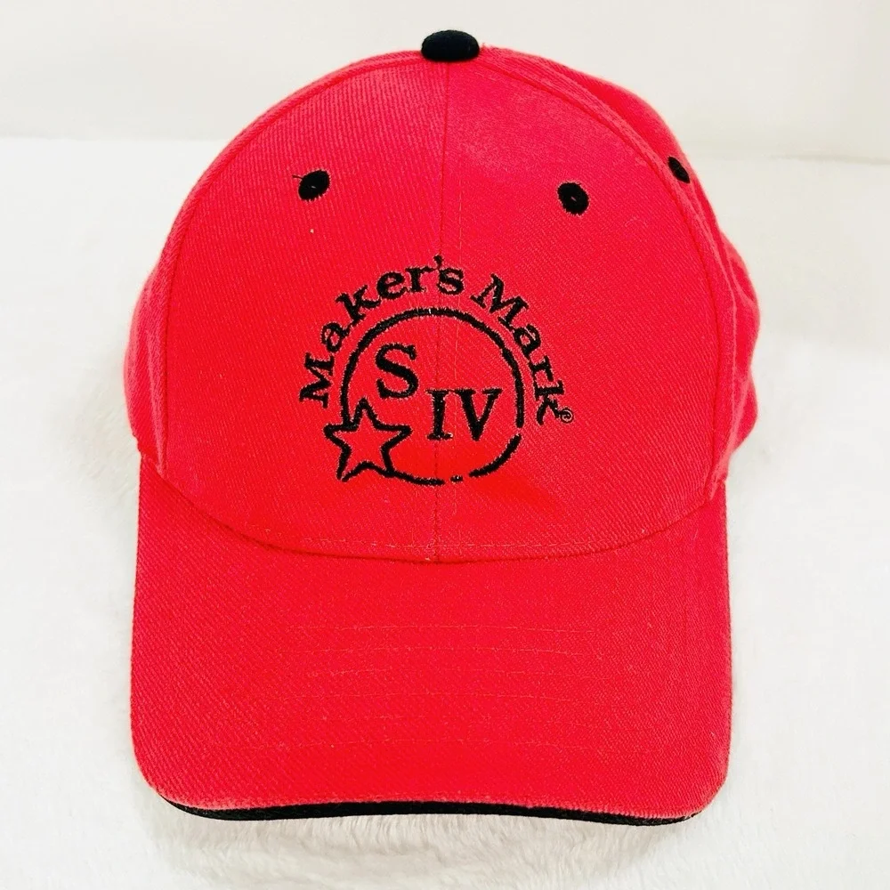 Maker's Mark Logo Hat Cap Adjustable Strapback Red Outdoors Casual Workwear‎